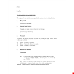 Offer Letter for Legal Services | Termination, Above and Beyond Engagement example document template