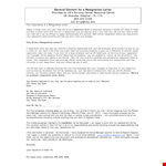 Nurse Resignation Letter Format example document template
