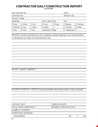 Daily construction report template