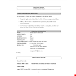Professional Business Management Resume example document template