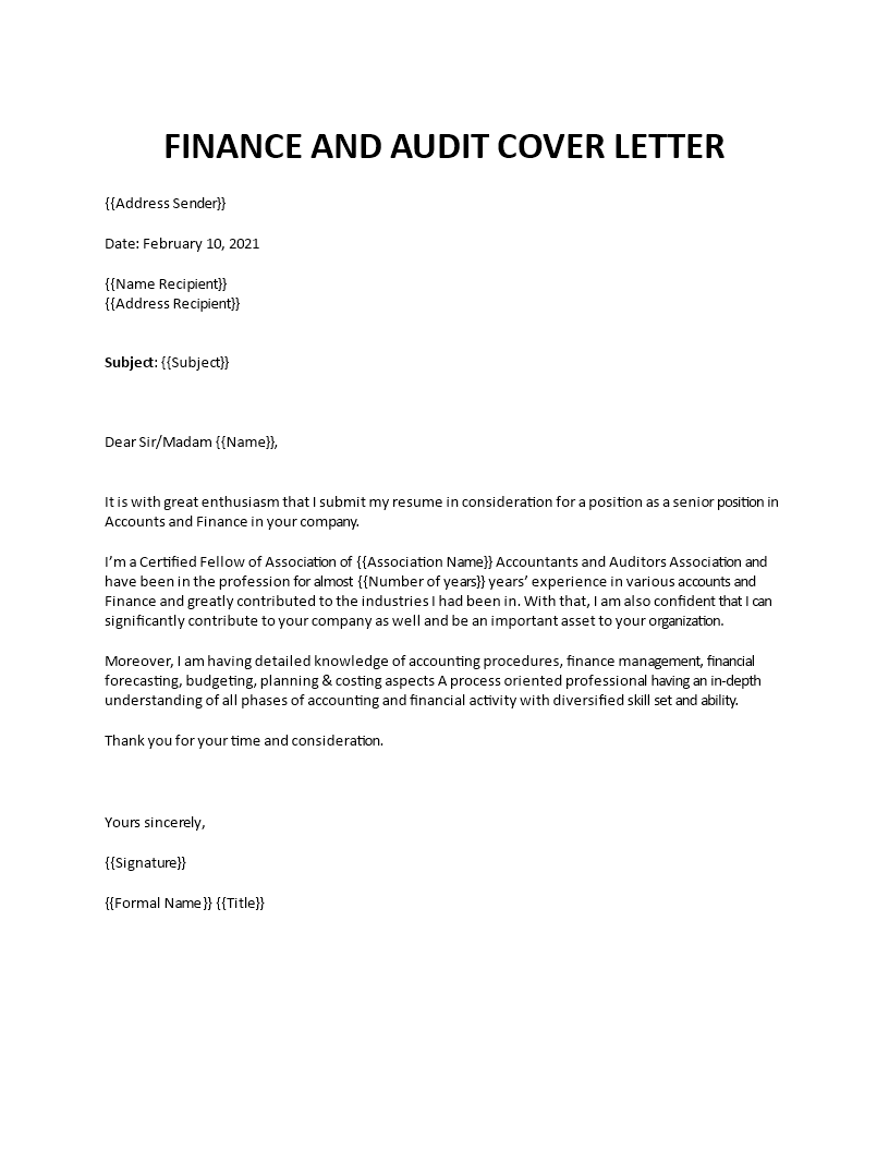 audit professional cover letter Main Image audit professional cover letter