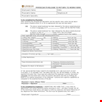 Return to Work Form for Employee | Physician Restrictions example document template