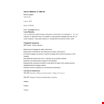 Quality Manager example document template