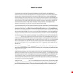Speech for School example document template