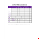 Workout Daily Exercise example document template