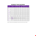 Workout Daily Exercise example document template 