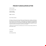 Project cancellation letter example document template