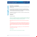 School Rejection Letter example document template 