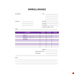 Invoice for payroll of the company example document template 