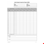 Sample Initial Inspection - Best Practices and Sample Templates | Your Company Name example document template 