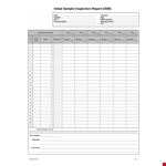 Sample Initial Inspection - Best Practices and Sample Templates | Your Company Name example document template