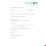 Client Meeting Agenda example document template