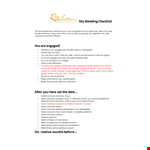 Printable Beach Wedding Checklist example document template