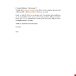 Congrats on Your Important Recognition Letter - firstname | Recognition, Through Congratulations example document template