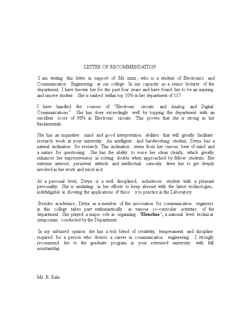 Teacher s Recommendation Letter Template For Divya Communication teacher-s-recommendation-letter-template-for-divya-communication