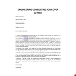 Engineering Consultant Cover Letter example document template