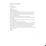 Job Application Letter For Hr Department example document template