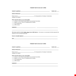 Excuse Parent's Absence with a Parent Note example document template