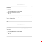 Excuse Parent's Absence with a Parent Note example document template 