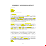 Donation Request Letter Non profit example document template