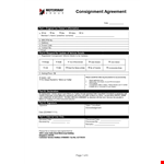 Consignment Agreement Template for Service, Trading, and Motor example document template