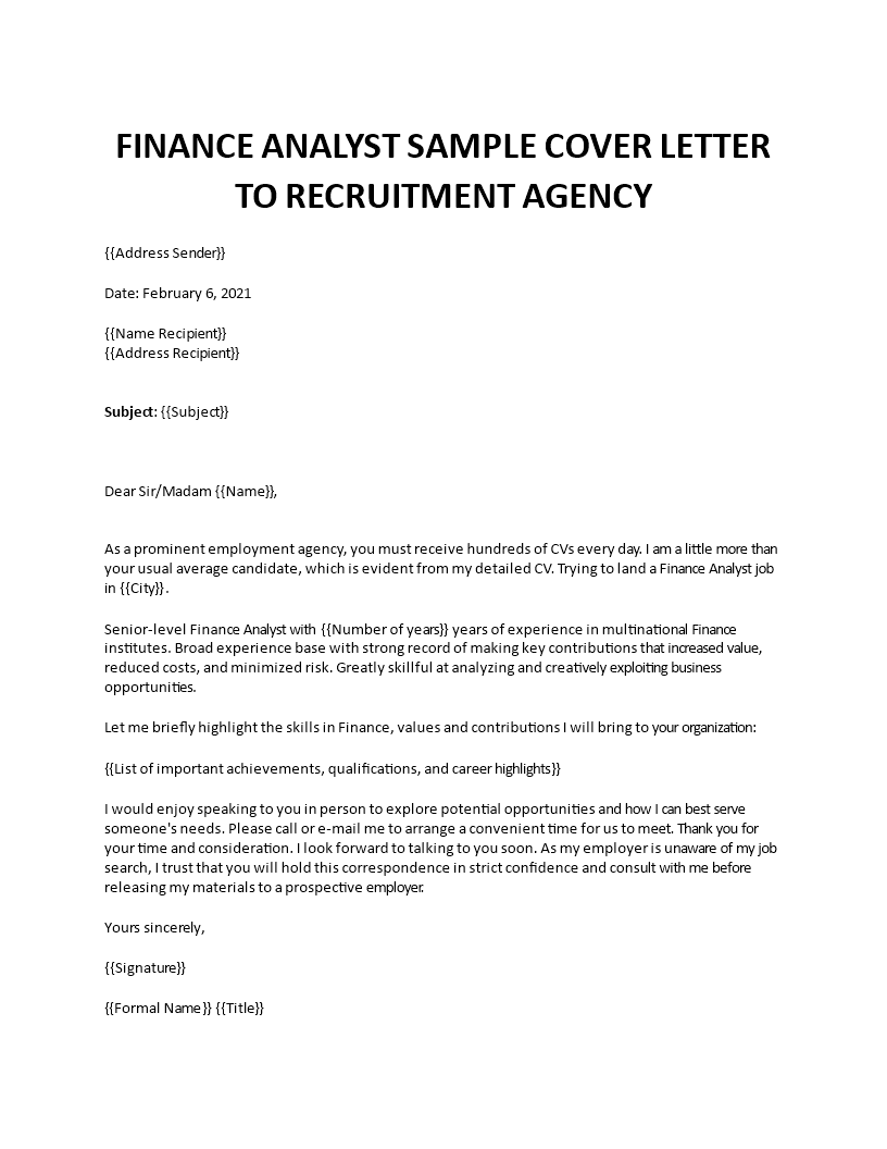 finance analyst application letter Main Image finance analyst application letter