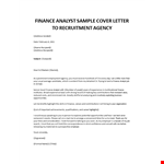 Finance Analyst application letter example document template