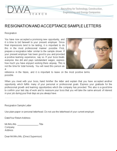 Appreciative Resignation Letter Example for Company: Final Letter