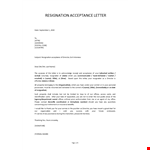 Acceptance of resignation letter of director example document template 