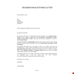 Acceptance of resignation letter of director example document template
