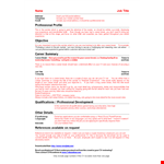Professional Career Growth with Our Curriculum Vitae Template example document template