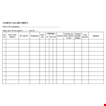 Salary Sheet example document template 