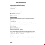 Example Job Contract Template example document template