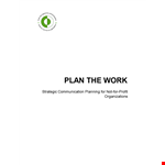 Non Profit Strategic Communications Plan example document template