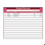 Price List Template - Create a Professional Product and Price List for Shirts and Sandals example document template