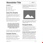 Free newsletter templates example document template