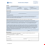 Request Time Off, Manage Payroll, and Advance Your Vacation Hours with Our Vacation Request Form example document template
