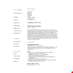 Sample Resume For Data Entry Operator example document template