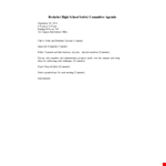 High School Safety Committee Agenda example document template