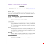 First Part Time Job Resume Sample example document template