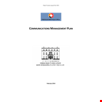 Project Management Communication Plan example document template