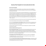 Internet Cafe Business Plan Template example document template