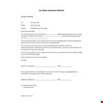 Hr Verbal Warning Letter example document template 