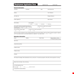 Generic Employment Application In Pdf example document template