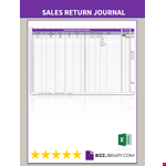 Sales Return Journal Entry example document template 