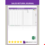Sales Return Journal Entry example document template