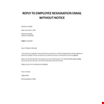 Quitting without notice Response example document template