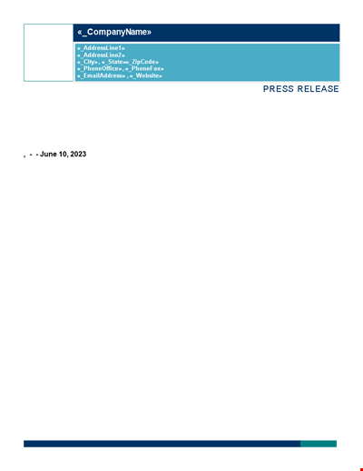 Create a Professional Press Release with our easy-to-use Template ...