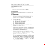 Daycare Contract Template - Employer & Nanny Agreement example document template