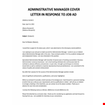 Admin Manager cover letter example document template